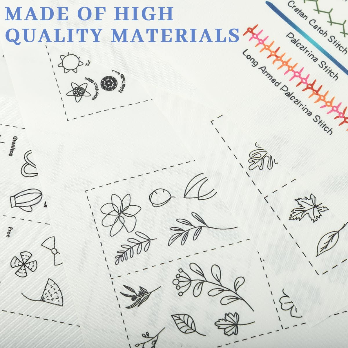 HASTHIP Embroidery Stitch Fabric Book for Learning with Visual Samples | DIY Guide for All Skill Levels