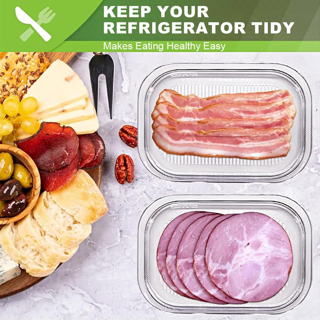 Supvox Food Storage Container for Fridge and Freezer with Triple Layer Tray 22.5x16x8.5cm | BPA Free Stackable Fresh Box