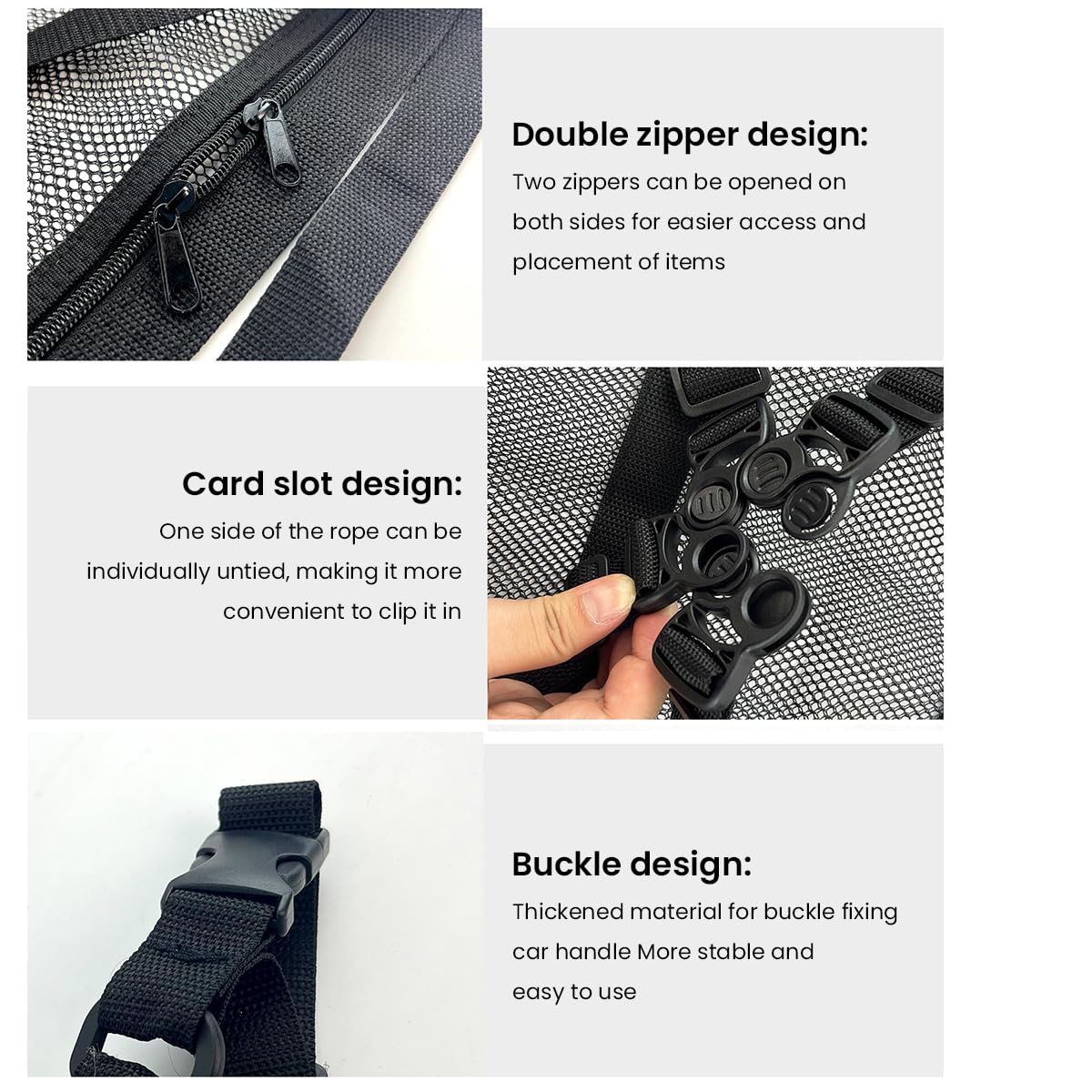 STHIRA Ceiling Cargo Net for Car featuring Dual Zipper Access 31.5x21.5 in Polyester Mesh | SUV and Van Storage Organizer