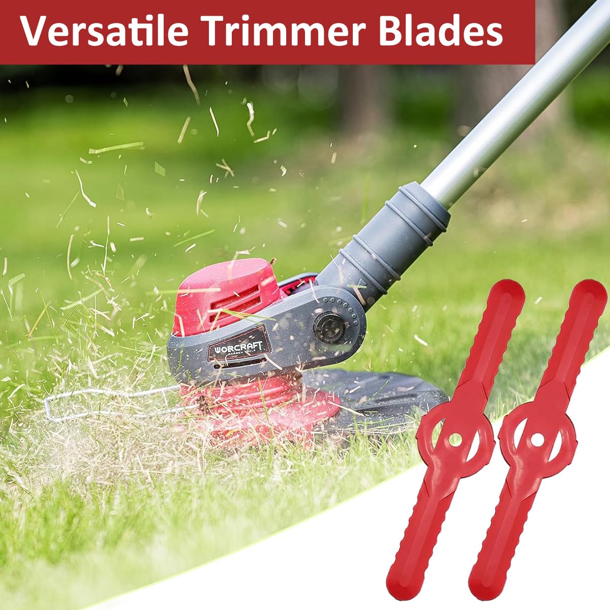 HASTHIP mower blades replacement for grass trimmer with 20 pcs 14 cm serrated plastic blades | universal fit for brush cutter