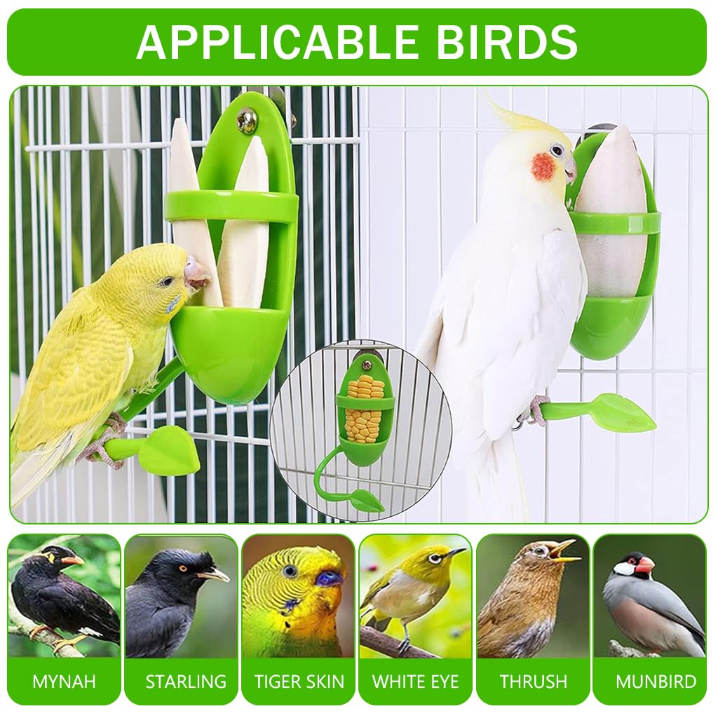 Qpets® Bird Feeder for Cage, Creative Plastic Small Bird Feeder Screw-Fixed Bird Feeder for Water and Dry Food, Inside/Outside Cage Bird Feeder for Cage Bird Feeder for Parakeet