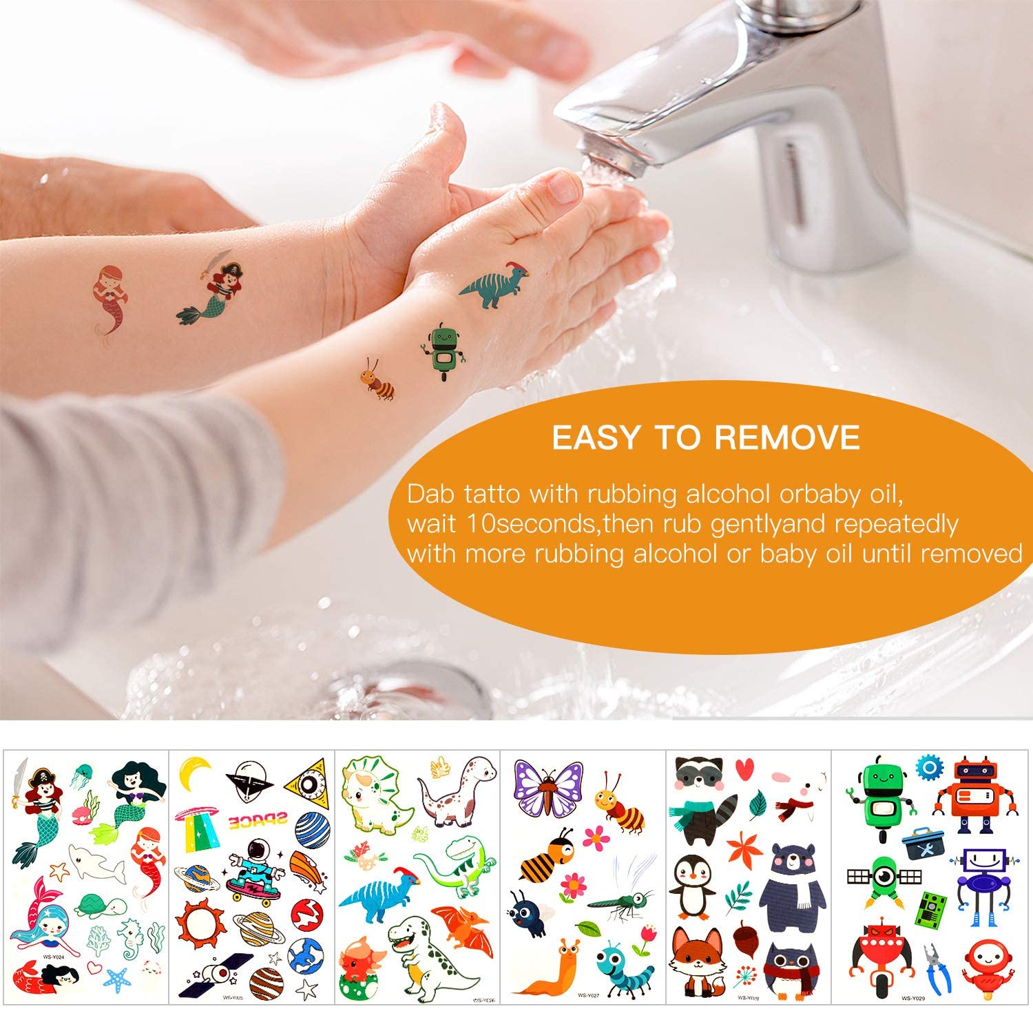 PATPAT Glow Temporary Tattoo Stickers for Kids 12 Sheets with Luminous Cartoon Designs | Safe Skin Fun Party Supplies