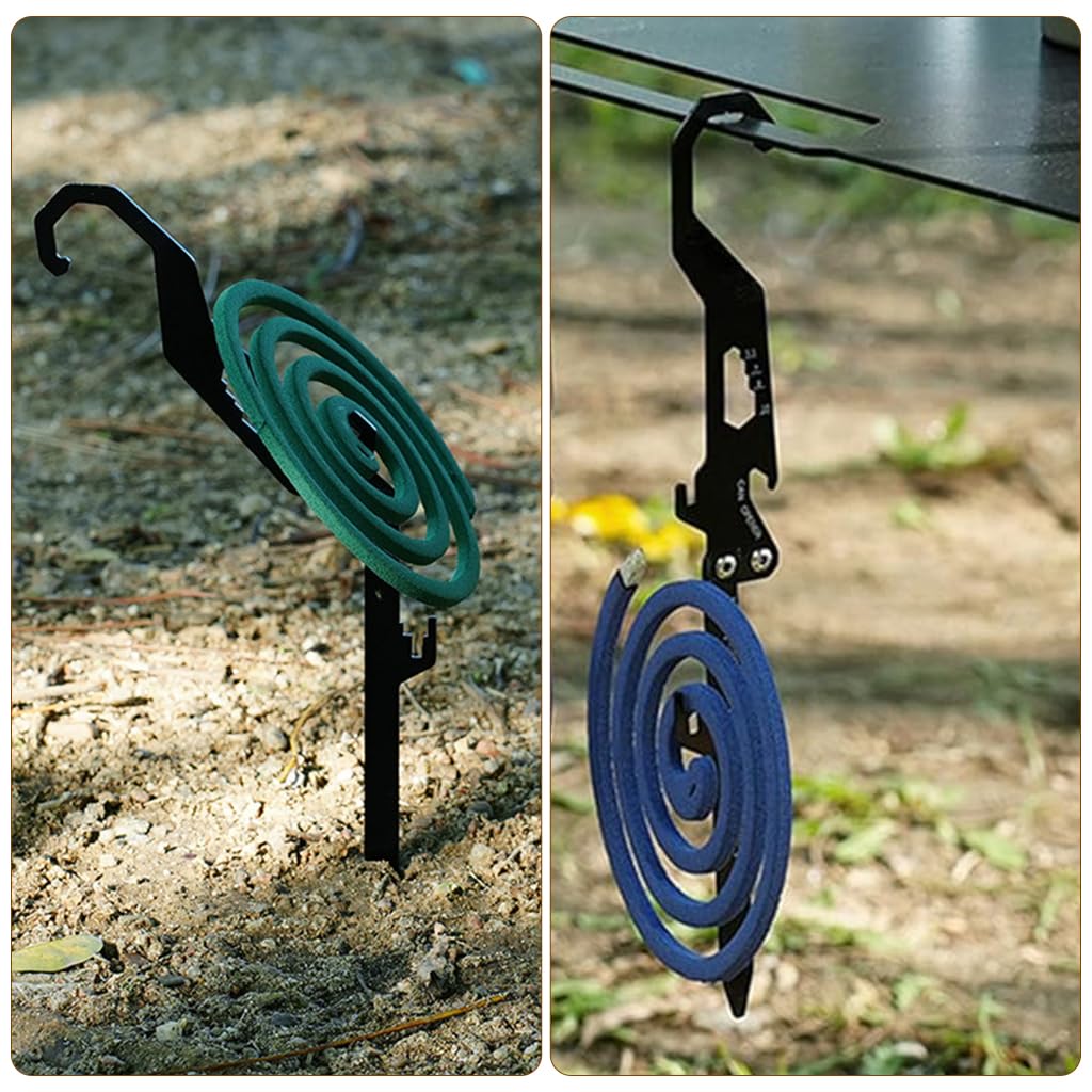 Proberos Bottle Opener for Camping and Fishing with 13cm Folding Design and Mosquito Coil Hook | 304 Stainless Steel Tool with Etched Measuring Marks