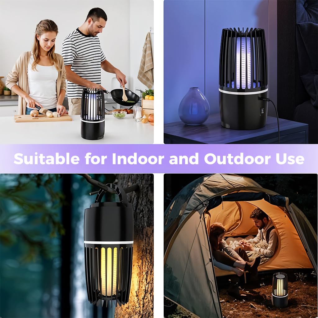 ORTIZA Electric Mosquito Killer Lamp for Home with 4000mAh USB Rechargeable Battery | Quiet UV Light Trap