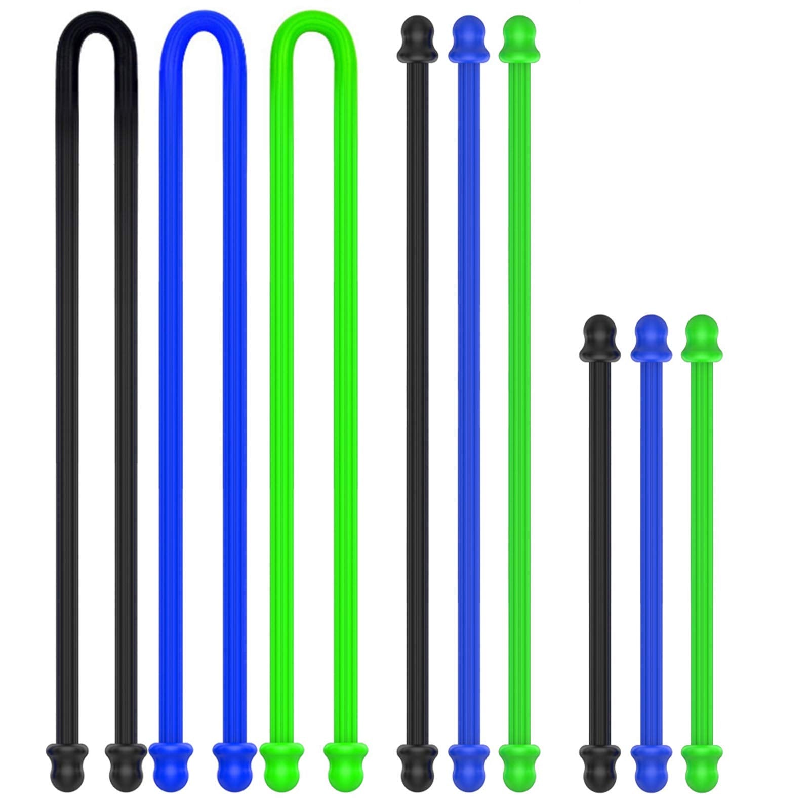 ZORBES® 9Pcs 3in, 6in, 12in Silicone Cable Tie
