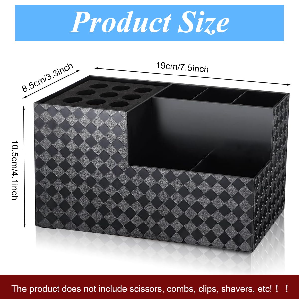 MAYCREATE Scissor Holder for Barber Tools featuring 9 Slot EVA Insert in ABS Material | Salon Organizer Box