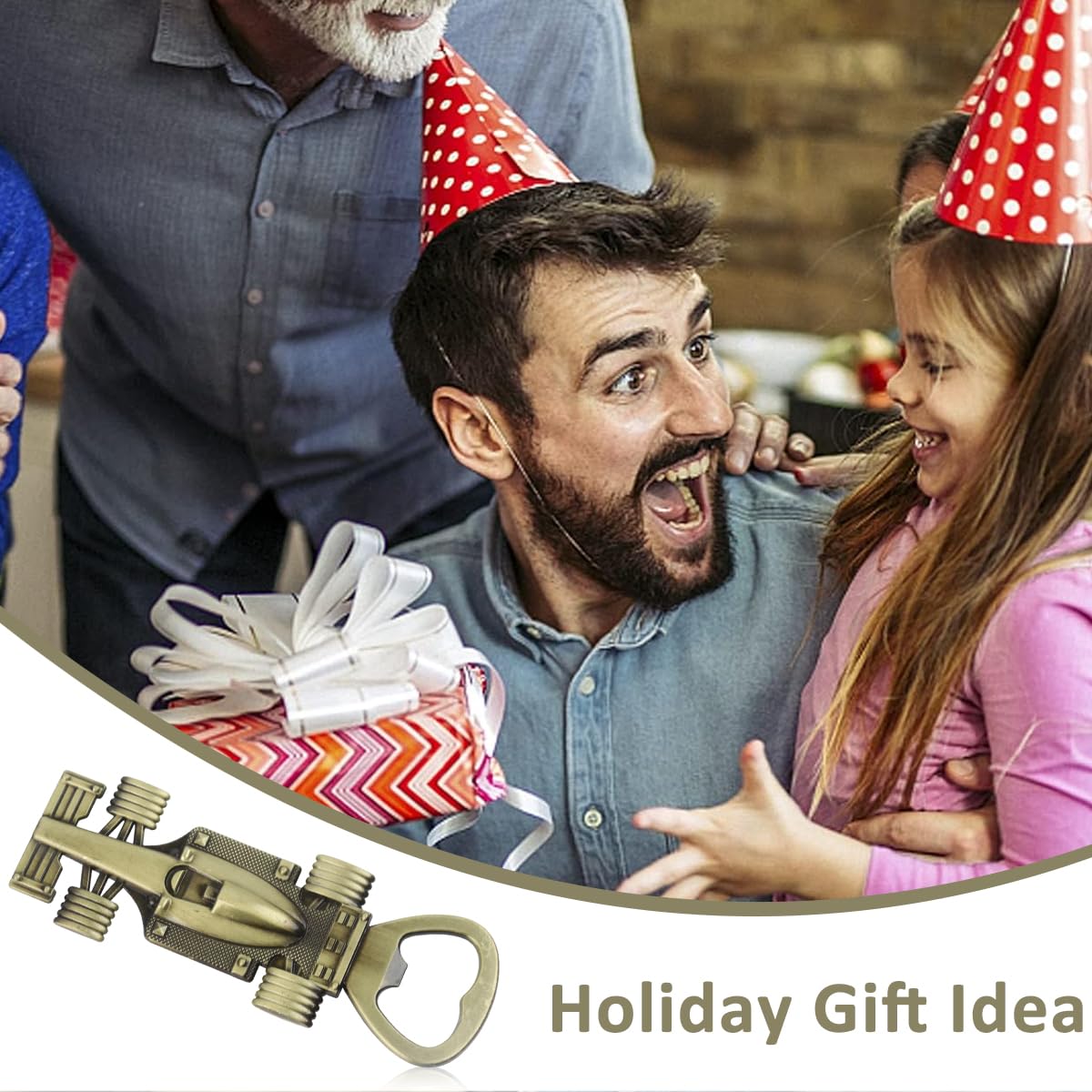 HASTHIP Racing Car Bottle Opener for Beer and Soda | 4 in Zinc Alloy Gift for Men