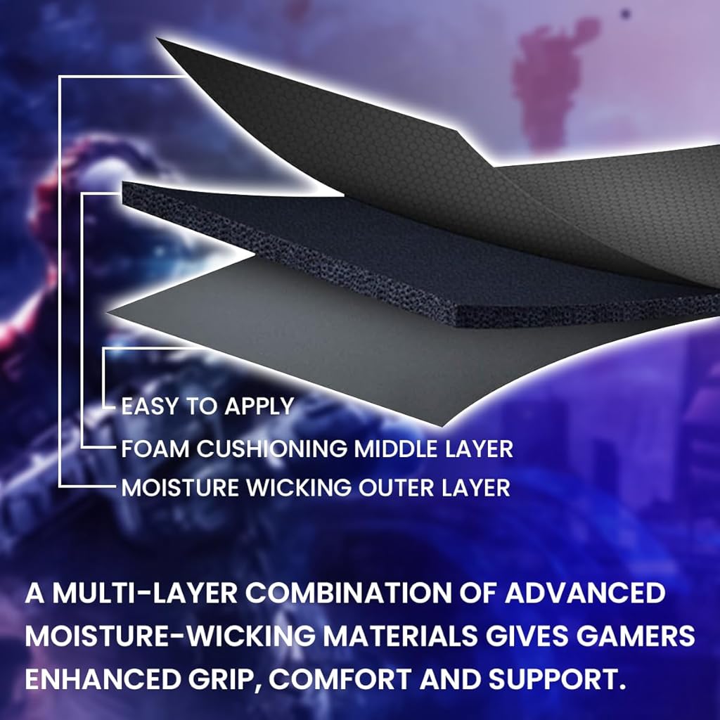 ZORBES Game Controller Grip Covers for PS5 Game Controller Anti-Slip Textured Silicone Game Controller Overgrip Self Adhesive AME Controller Grips for PS5 Game Controller