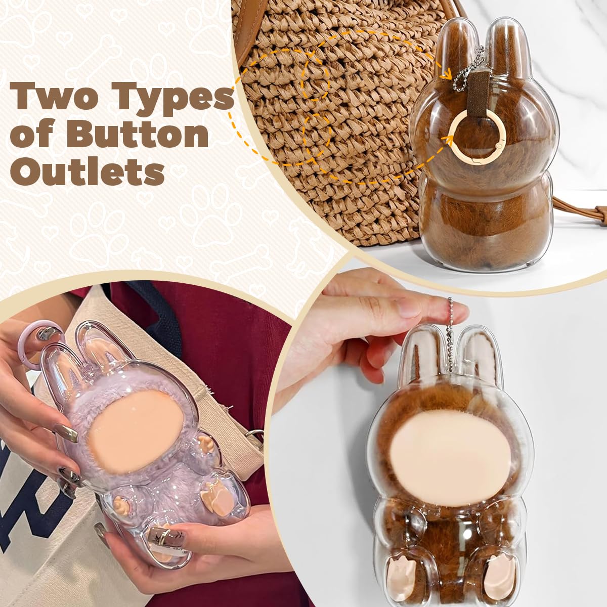 FANCYKU Protective Cover for 15.5cm Plush Doll with Transparent PVC Display Case | Dust-Proof Storage