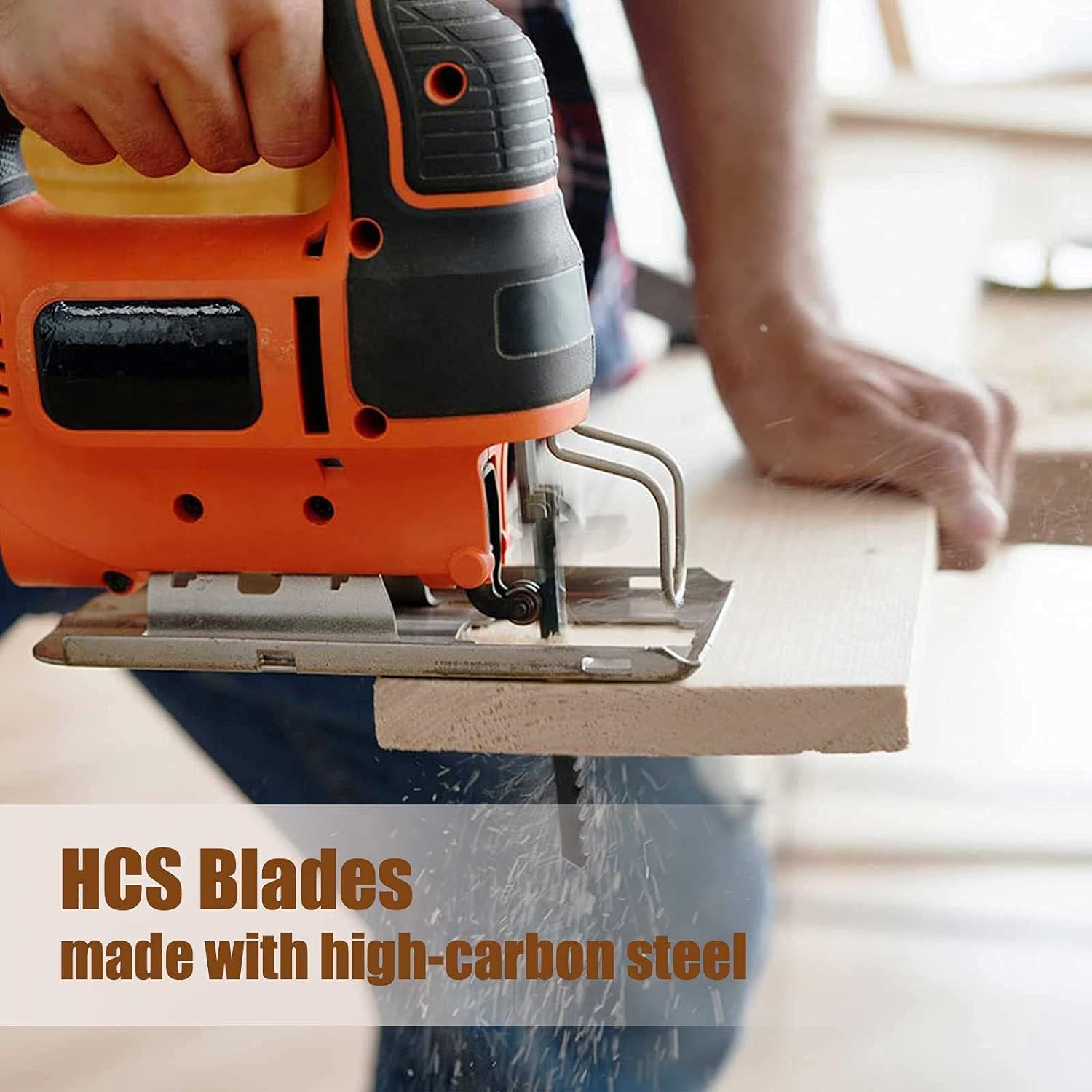 Serplex Jigsaw Blades Set for Wood and Plastic Cutting with Precision Tooth Design | 50 Pcs HCS Carbon Steel