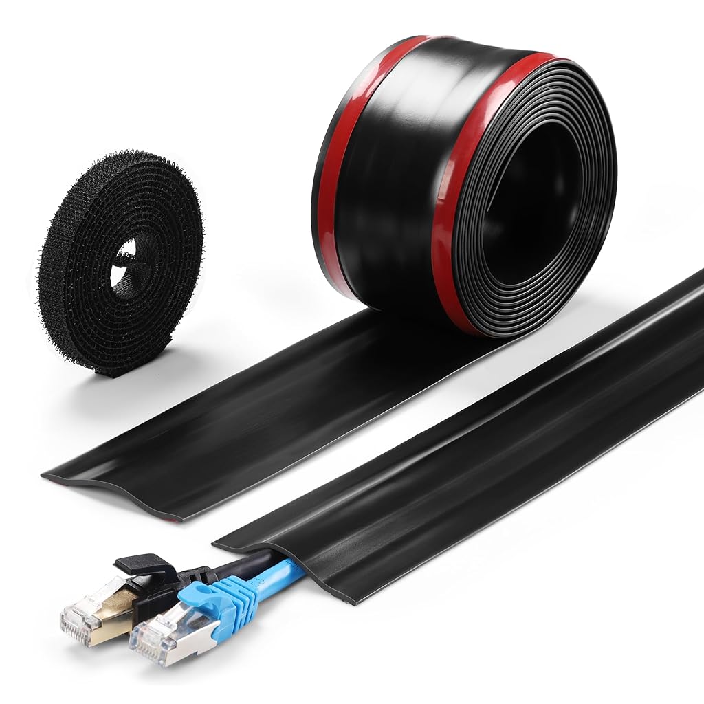 Serplex® Cord Organizer Tape,Cable Wire Harness Tape for 1-2 Cables,Hook and Loop Cord Organizer for Wire Management Cable Holder Strip Home and Office Trim to Fit 2.5 Meter