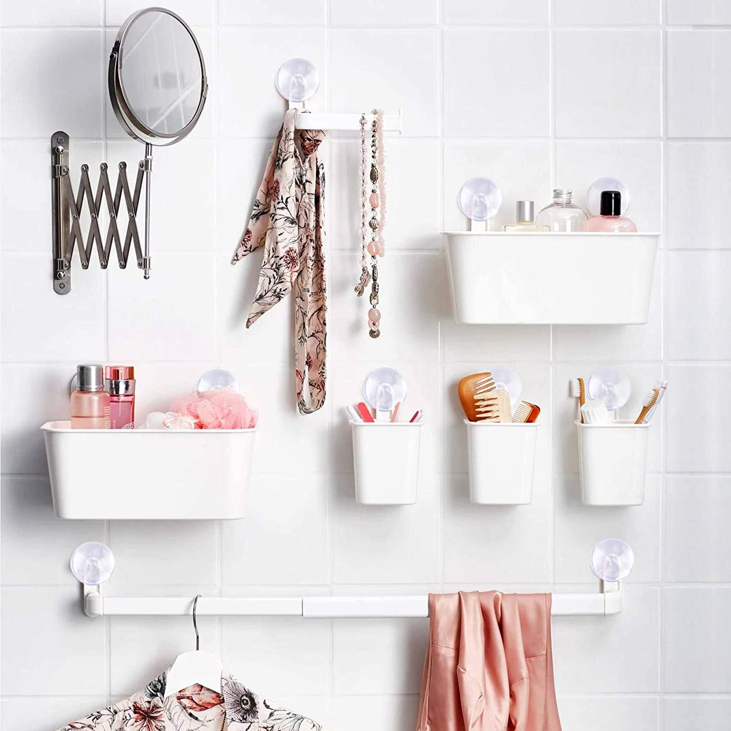 ZIBUYU Suction Cups for Glass with Double Sided PVC Design 30pcs 30mm Transparent Pads | Home and Office Use