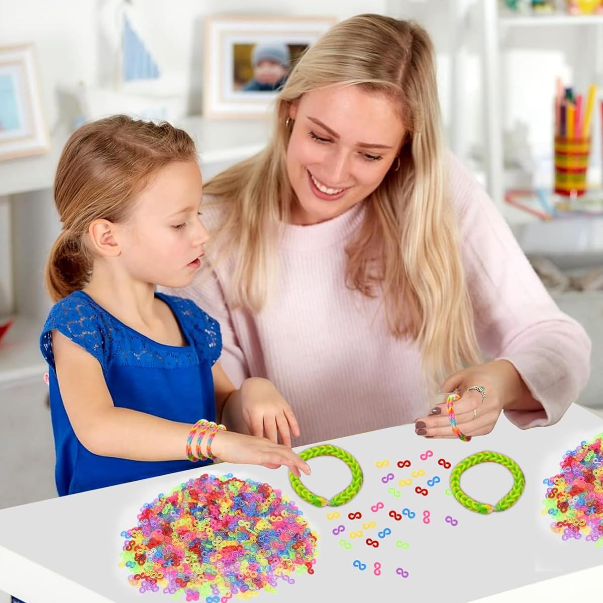 PATPAT Rubber Bracelet Connector Hooks for DIY Loom Band Making 500pcs S Clips Set