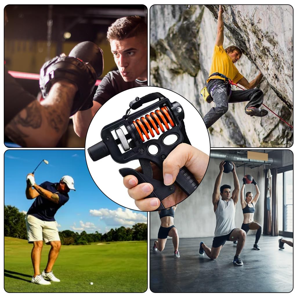 Proberos Hand Grip Strength Trainer for Finger and Forearm Workouts with 5–165 kg Adjustable Resistance | Ergonomic Alloy Steel Handles