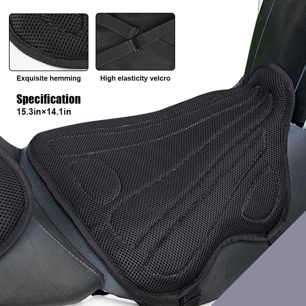 Sthira Motorcycle Seat Cover for Long Rides with 3D Shock Absorption | 36×39cm Breathable Black Cushion