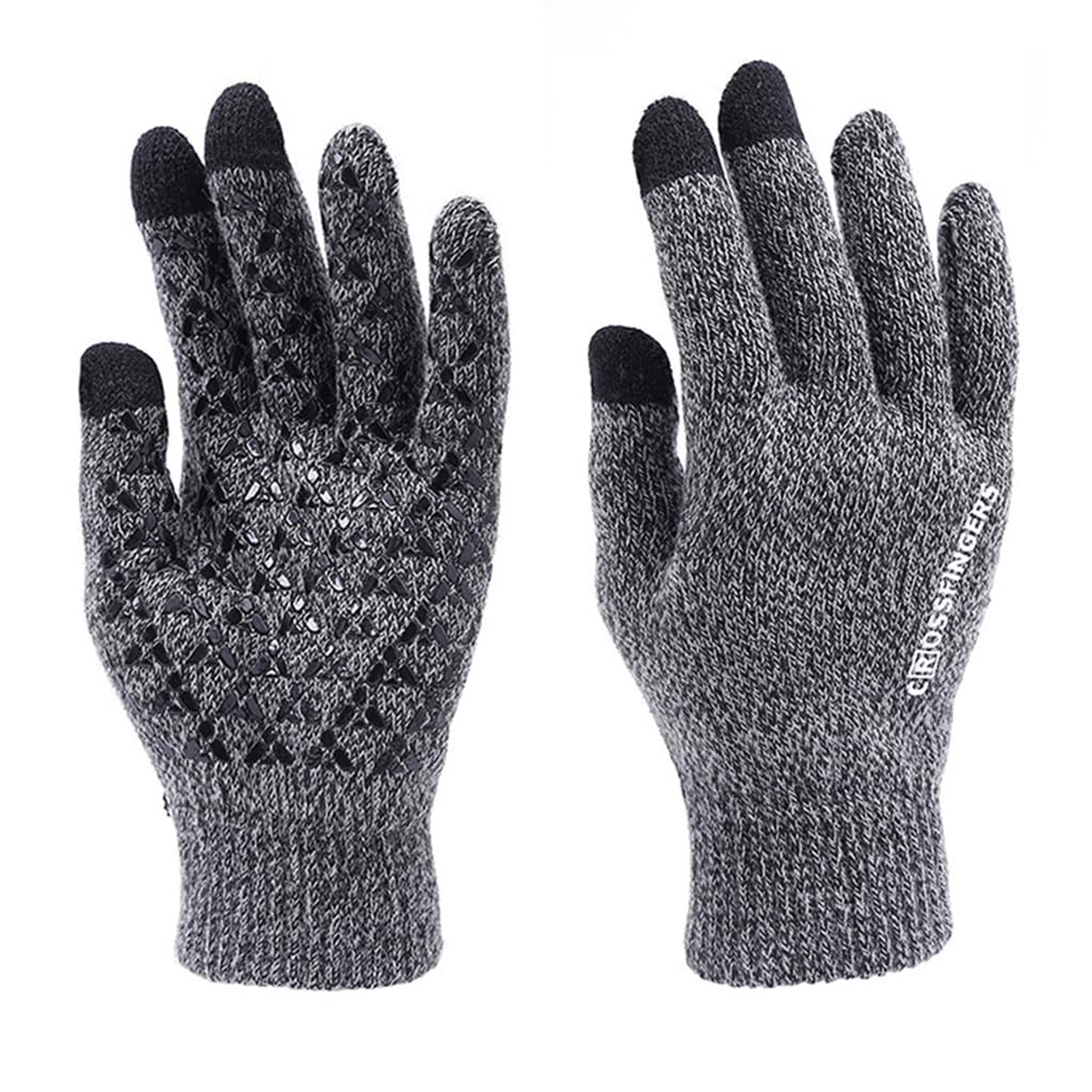 GUSTAVE Winter Gloves for Outdoor Use with Touchscreen Fingertips and Silicone Dot Palm | Soft Knit Lining for Men and Women