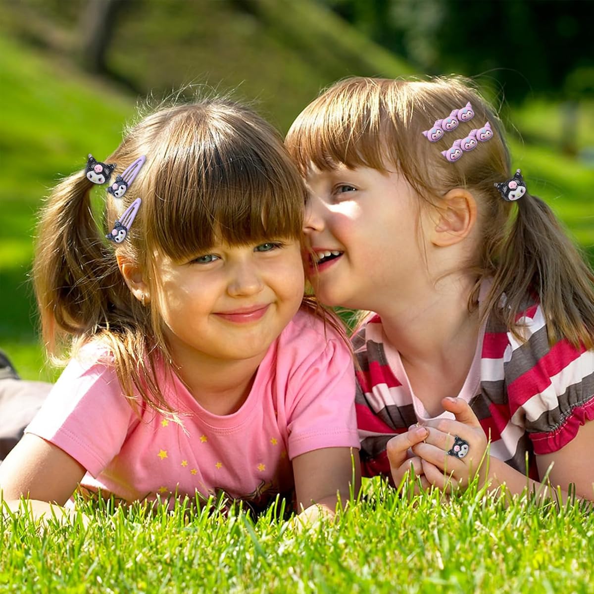 ZIBUYU Kuromi Hair Accessories Set for Girls with 10 Pieces and Plush Headband | Cute Gift