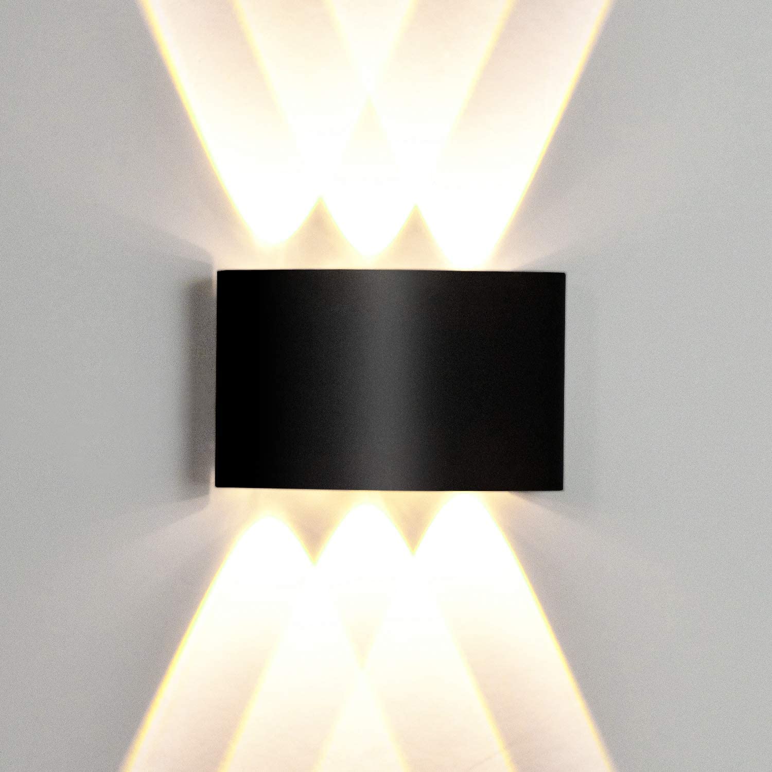 ELEPHANTBOAT LED Wall Light for Indoor Use with Up Down Beam 6W Warm White Black Fixture