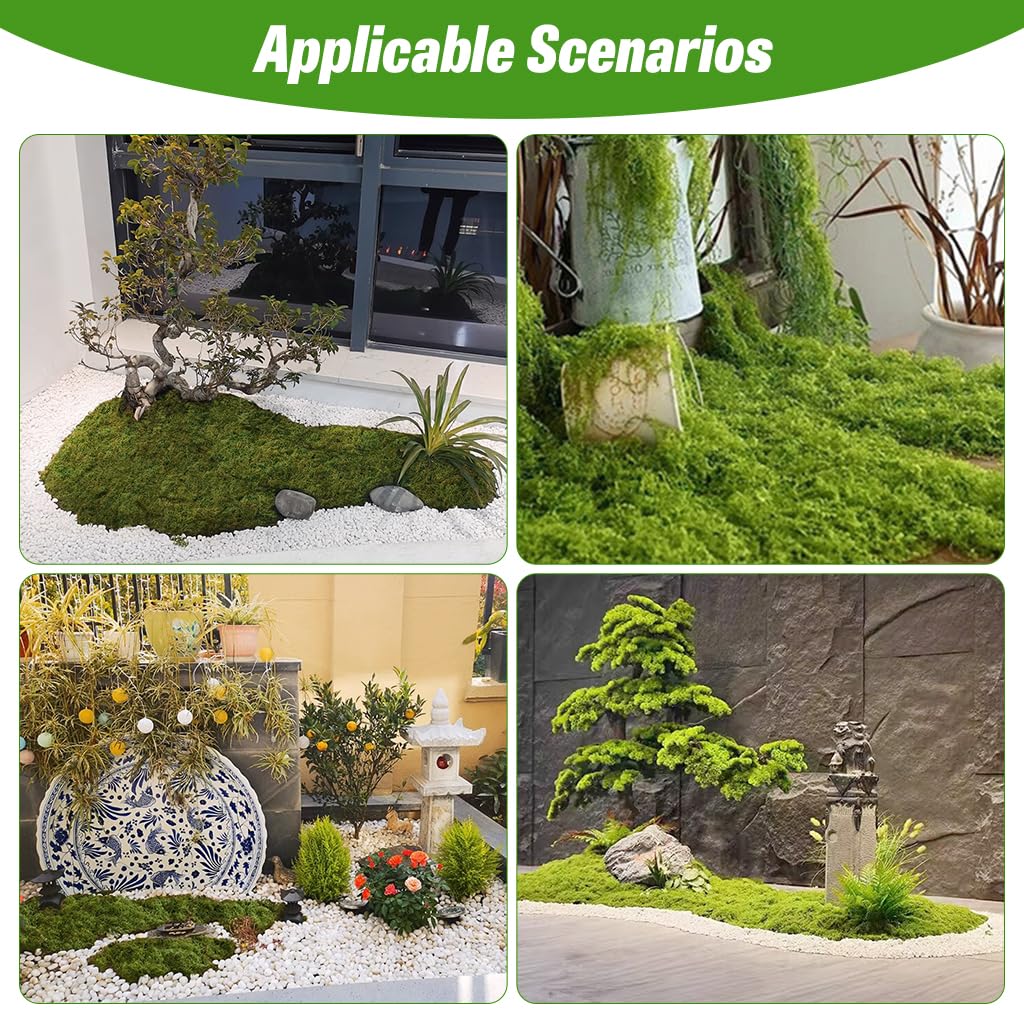 HASTHIP Artificial Moss for Planter Decoration and DIY Crafts featuring 100g Fresh Green Texture | Ideal for Terrariums and Fairy Gardens