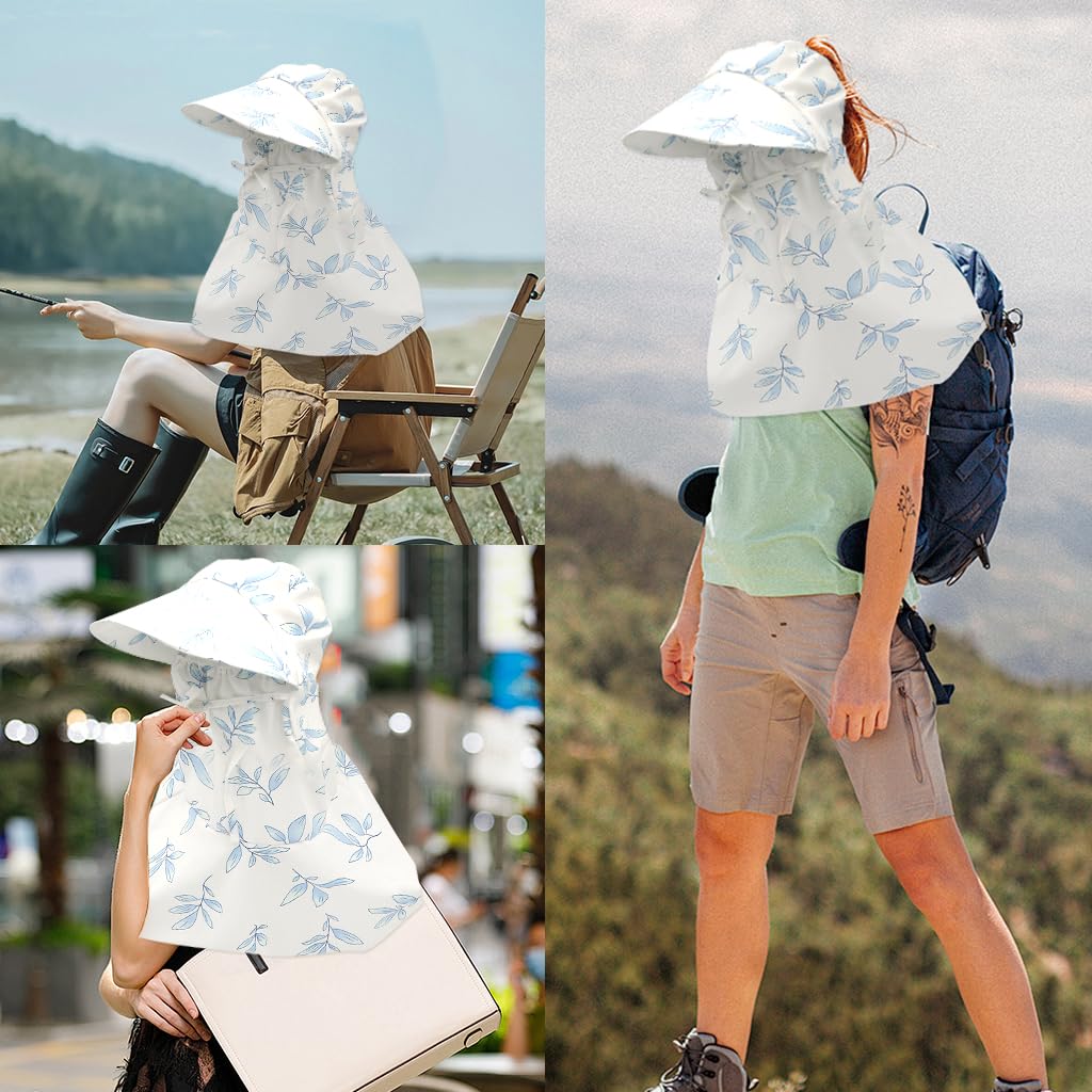 SANNIDHI Sun Hat for Women with UPF 50+ Wide Brim and One Piece Neck Wrap | Breathable Fabric