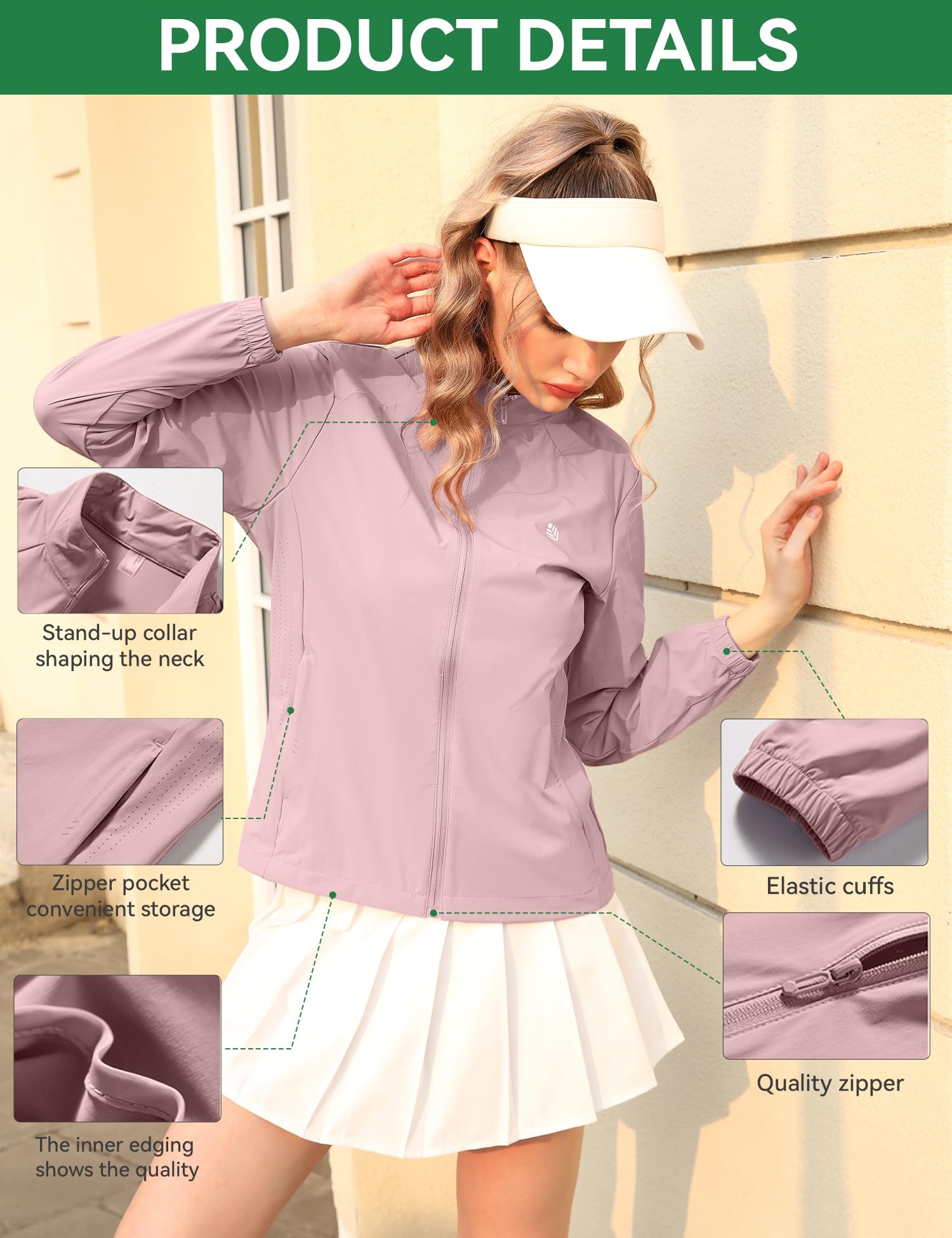 Venzina Women's UPF 50+ Sun Shirt for Hiking with 4 Way Stretch and Breathable Mesh | Pink