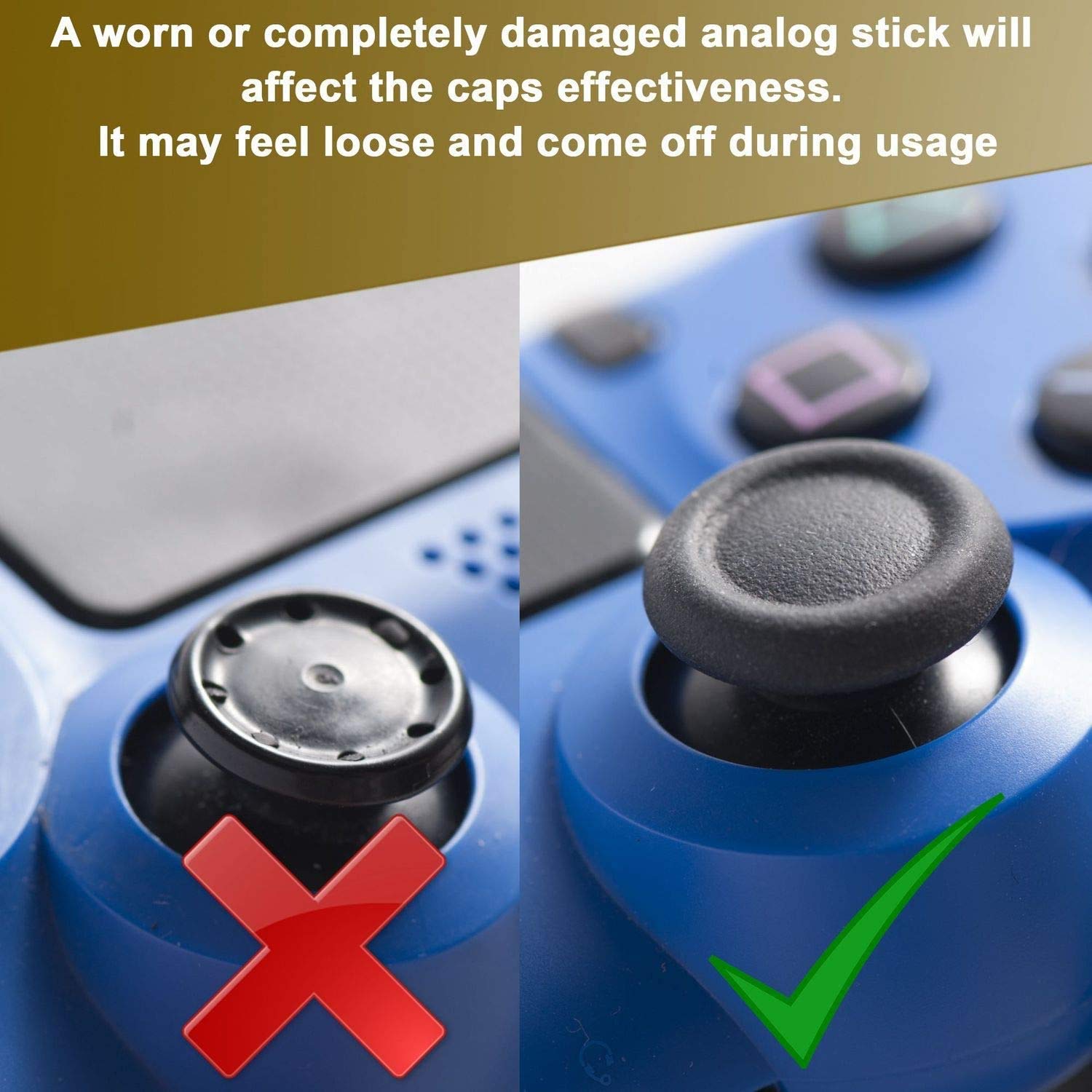 HASTHIP Controller Thumbstick Cover Caps for PS4 with 6 Pairs Silicone Grips | Enhanced Accuracy