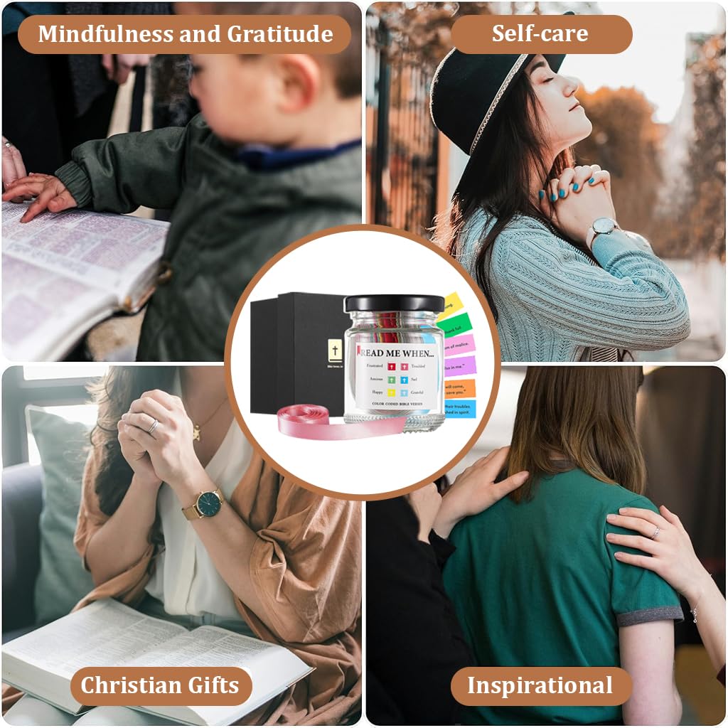 HASTHIP Bible Verse Jar with 90 Color Coded Notes in Glass Bottle for Women | Daily Prayer Gift