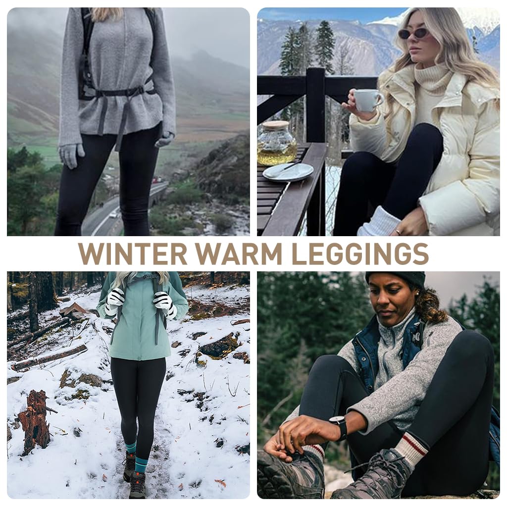 PALAY Women’s Fleece Lined Leggings for Winter Yoga and Hiking featuring Tummy Control