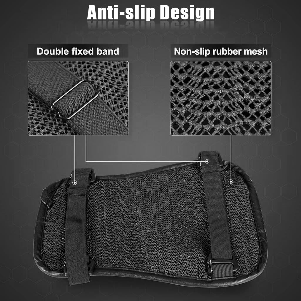 STHIRA® Motocycle Seat Cushion, Detachable Cycle Seat Cover Gel Pad, High Density Gel 3D Honeycomb Structure Shock Absorption & Breathable Motorcycle Gel Seat Pad for Long Rides, Universal Motorcycle Seat Pad