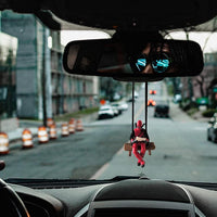 STHIRA® Deadpool Car Accessories Car Hanging Ornament, Funny Car Pendant Reading Deadpool Ornament, Anime Swinging Ornament, Rearview Mirror Hanging Decoration for Gardening Car Interior Decor Gifts Halloween