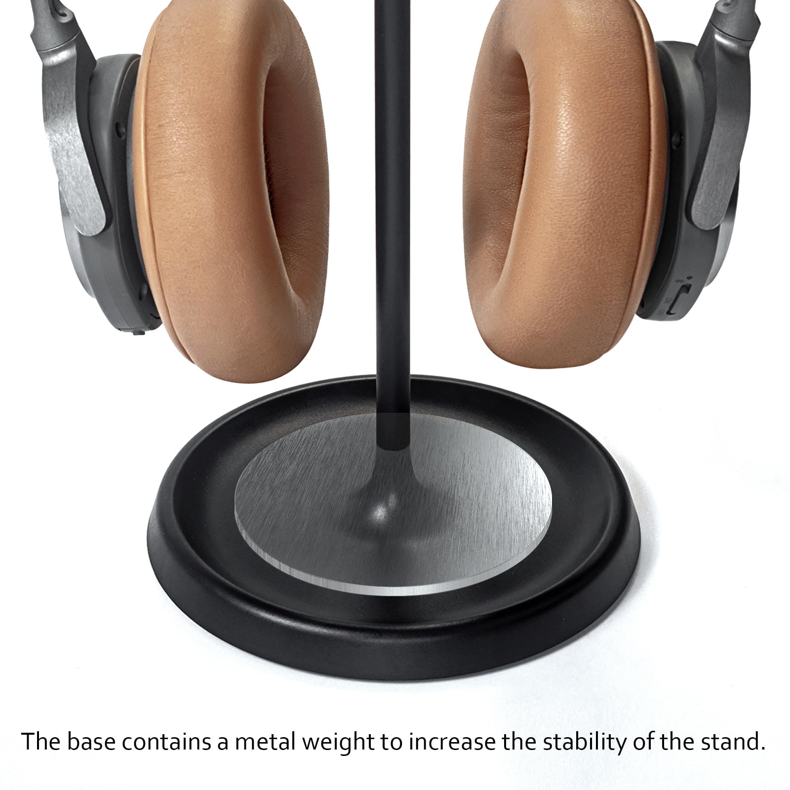 ZORBES Headphone Stand for Gaming Desk with Weighted Metal Base and Curved Headband Holder | Minimalist Organizer for Workspaces