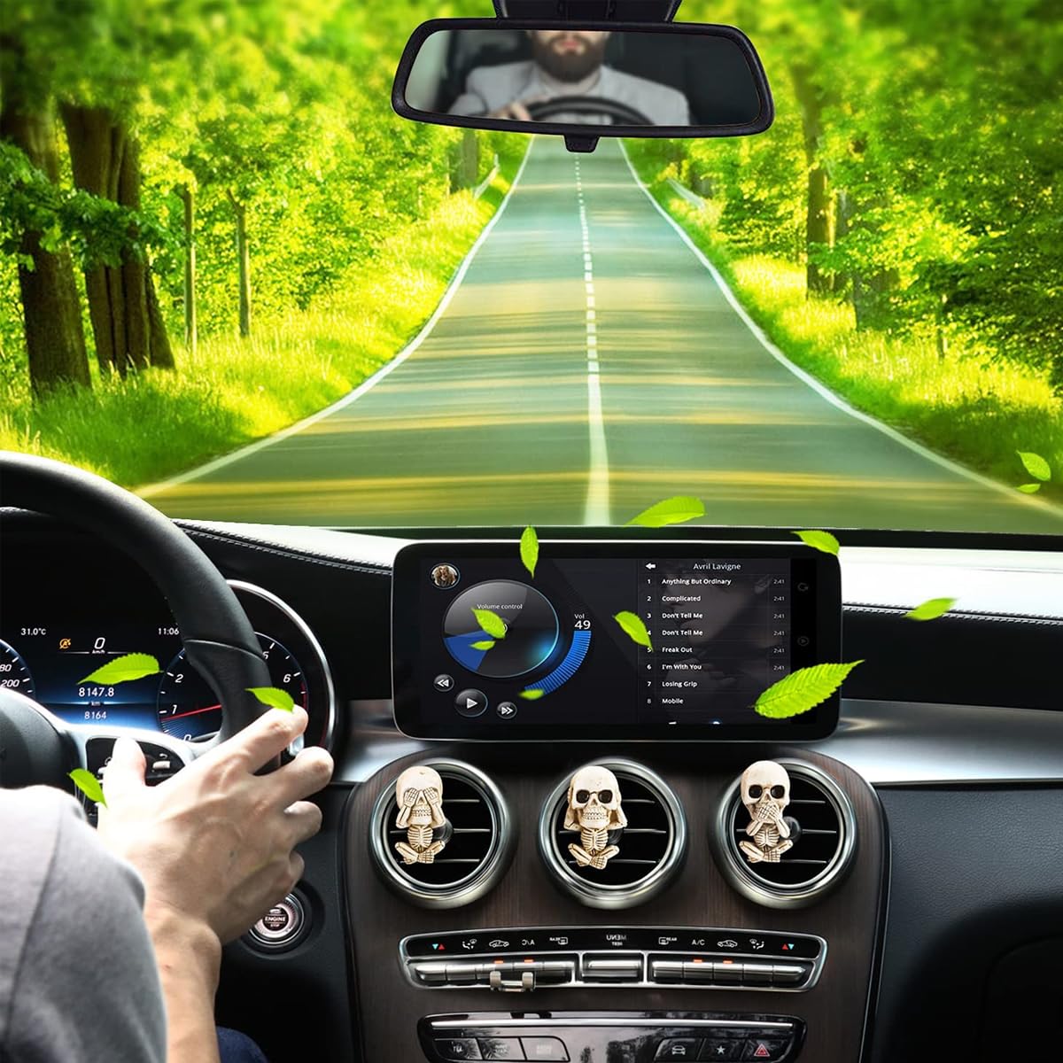 STHIRA Car Air Fresheners for Vent with Resin Skull Clip | Funny Cartoon Skeleton Gift Decor