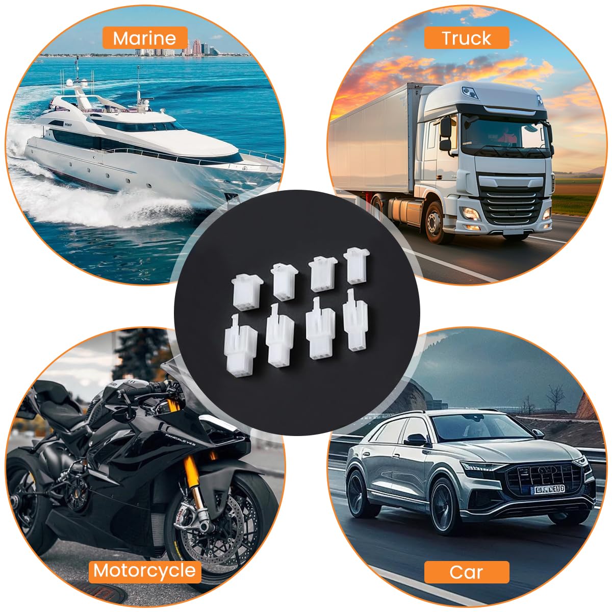 Serplex Electrical Wire Connectors Kit for Automotive Projects with 380 pcs Nylon and Brass Terminals | Easy Pin Assembly for Car and Motorcycle Repairs