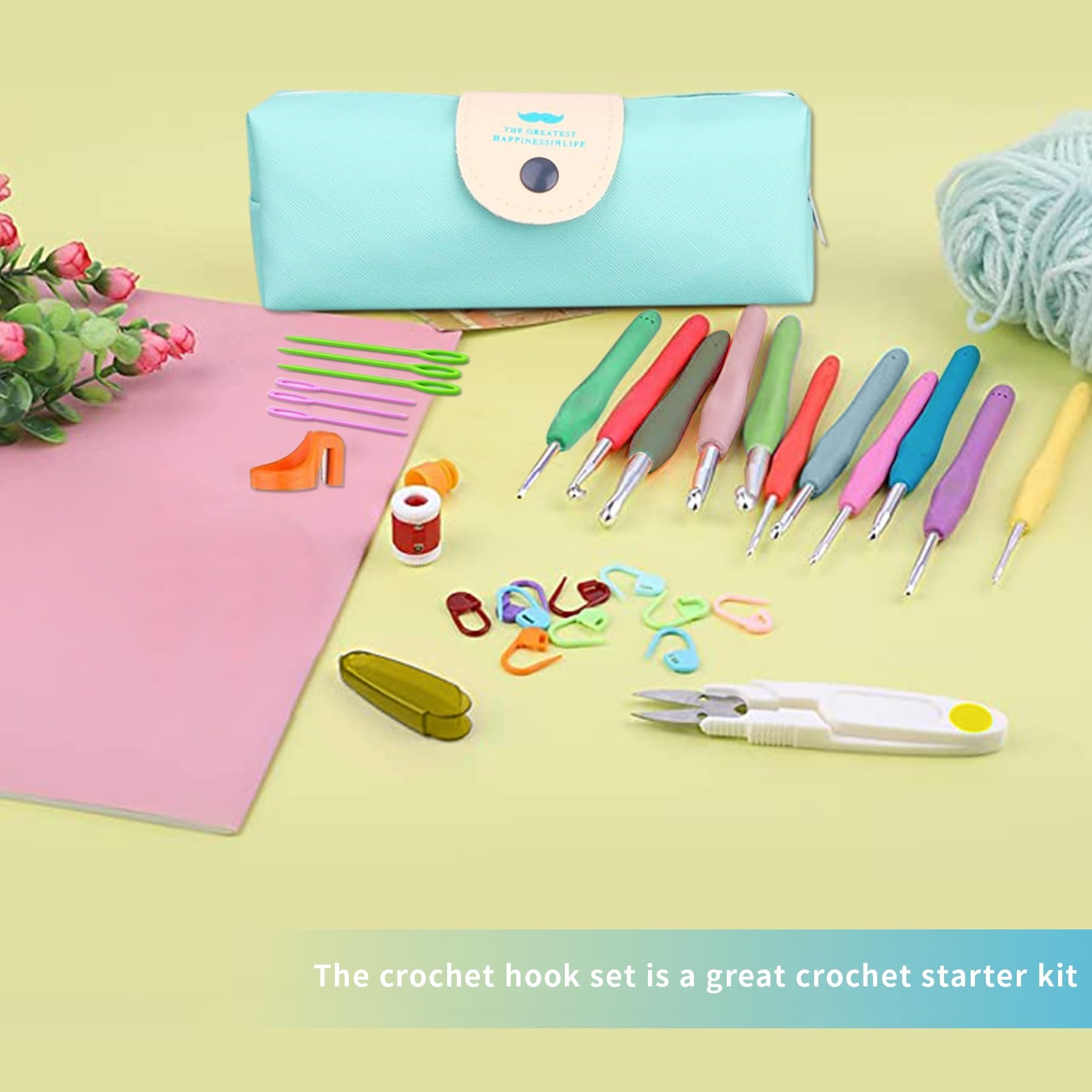 ELEPHANTBOAT Crochet Kit for Knitting and Weaving with 31 pcs Hooks 2–8mm | Smooth Bamboo Tools