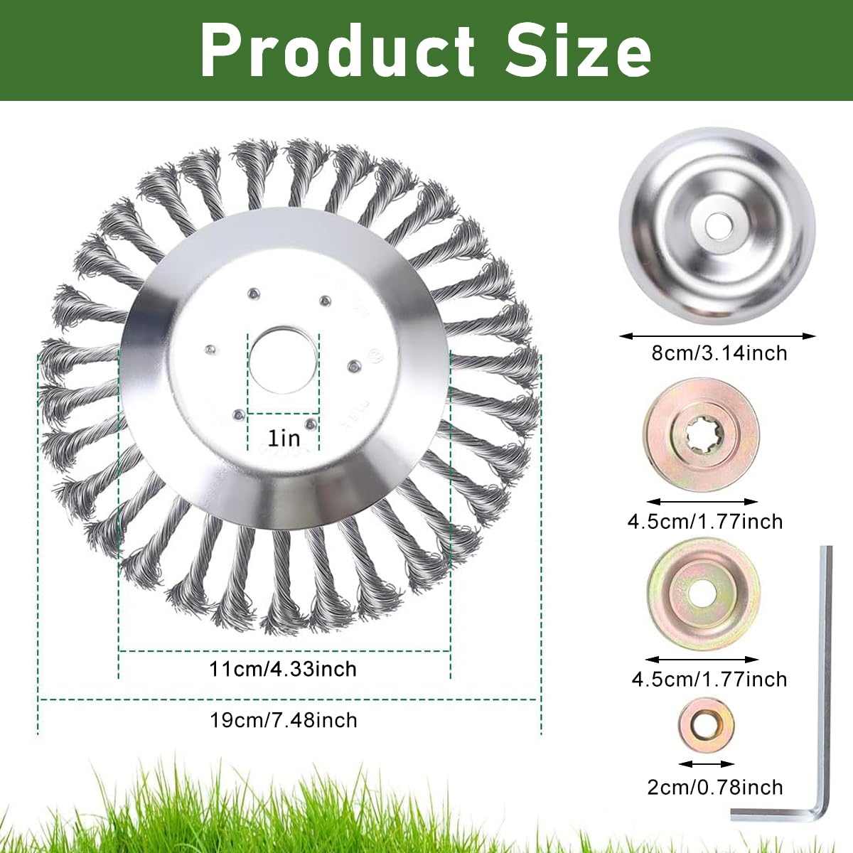 Supvox Grass Trimmer Replacement Blade 20CM for Garden Lawn Care with Multi Prong Steel Head | Universal Brush Cutter Attachment