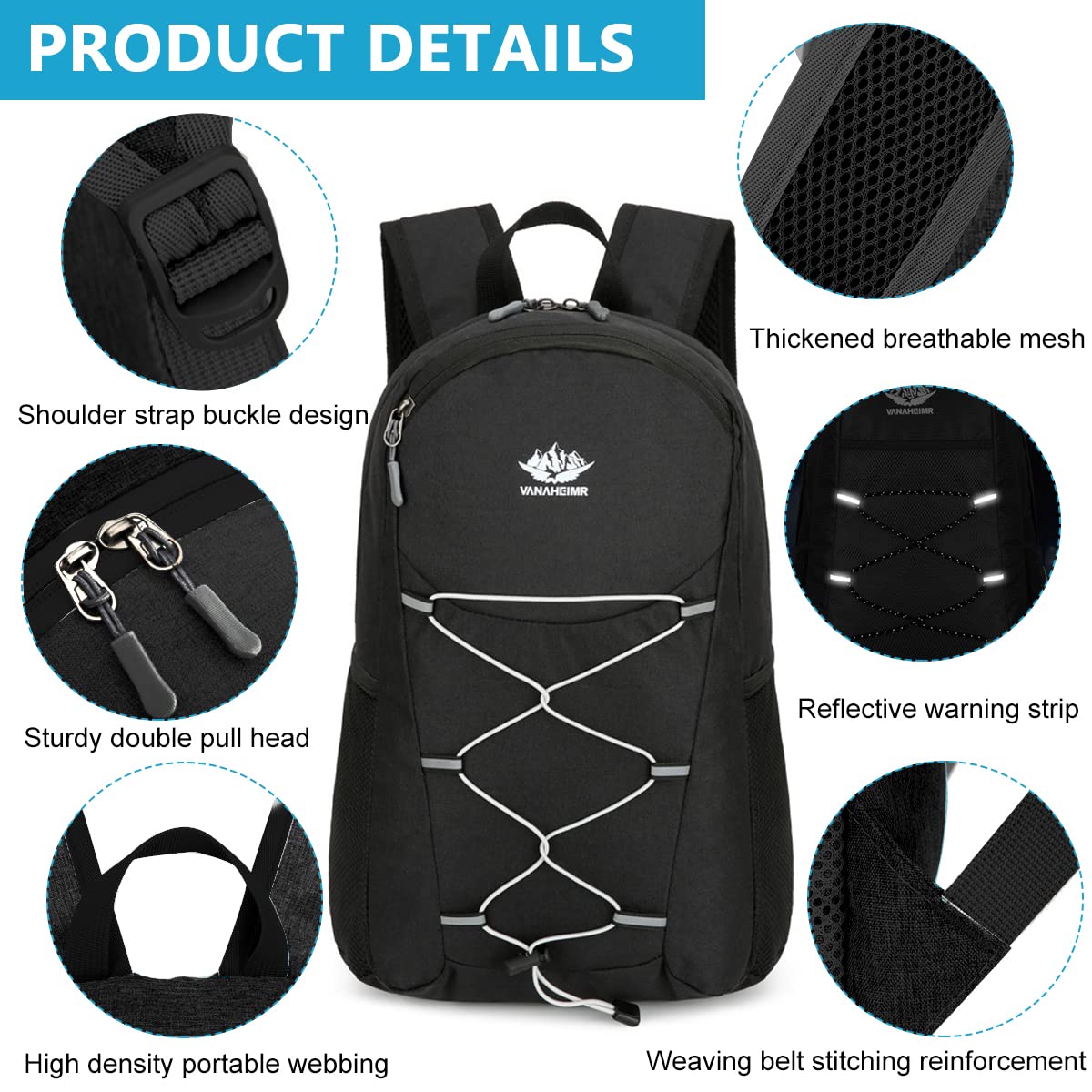Optifit Ultra Lightweight Trekking Backpack for Hiking and Camping with 2L Water Bladder