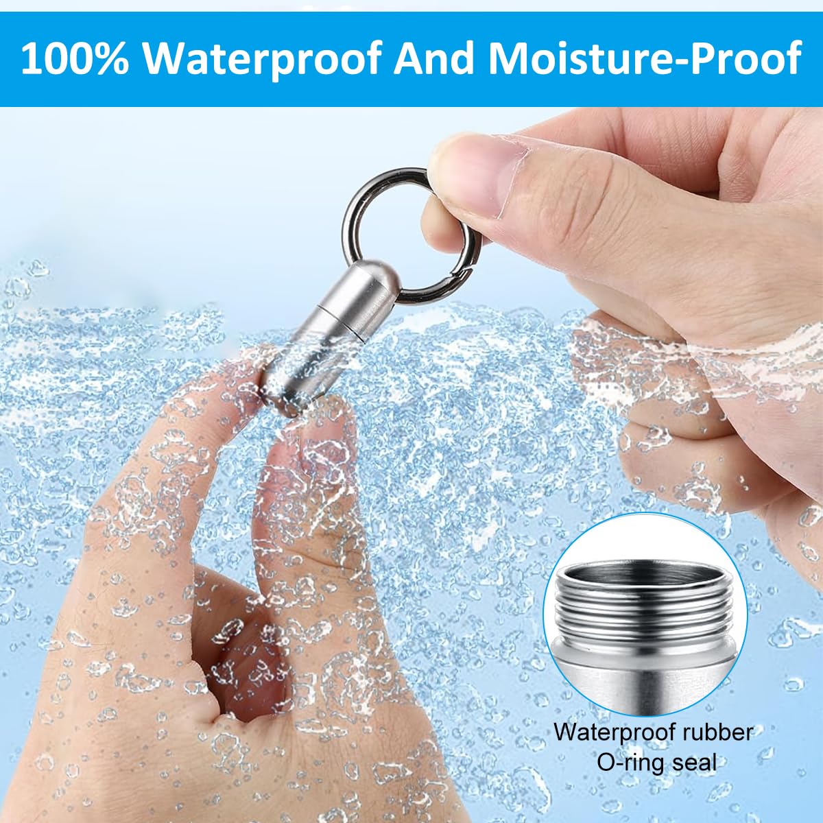 HANNEA Micro Keychain Pill Holder for Travel featuring Waterproof Screw Cap and 9.7x18mm Titanium Case