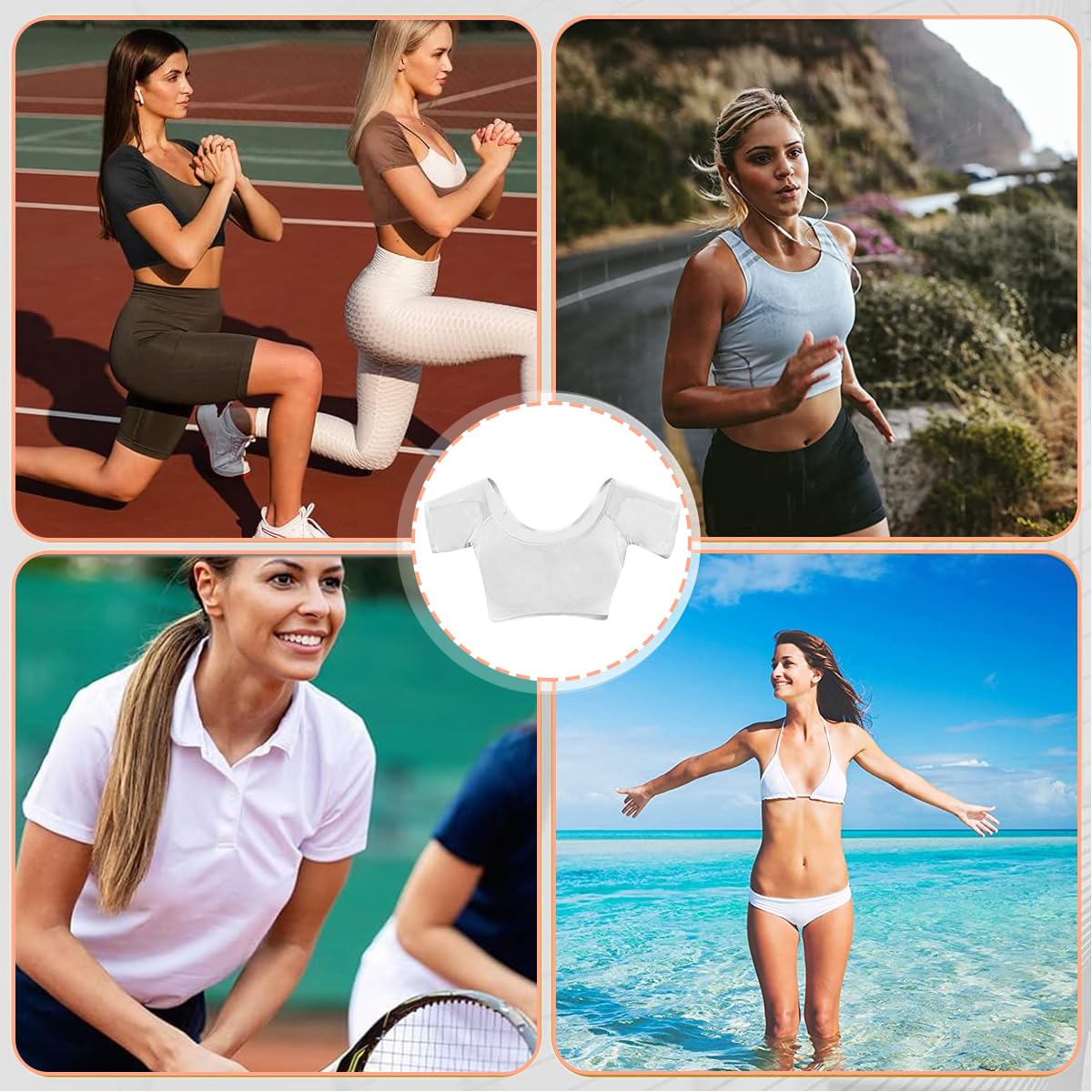 MAYCREATE Sweat Pads for Underarms with Sheer Mesh Quick Dry Fabric Size L | Washable and Reusable Vest for Women