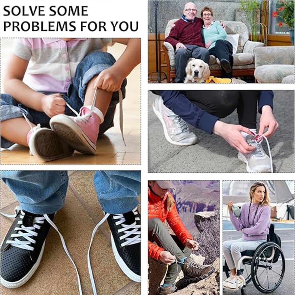 Zibuyu Elastic No Tie Shoelaces for Sneakers and Casual Shoes with 100cm Length & Metal Lock | Universal Fit for Adults