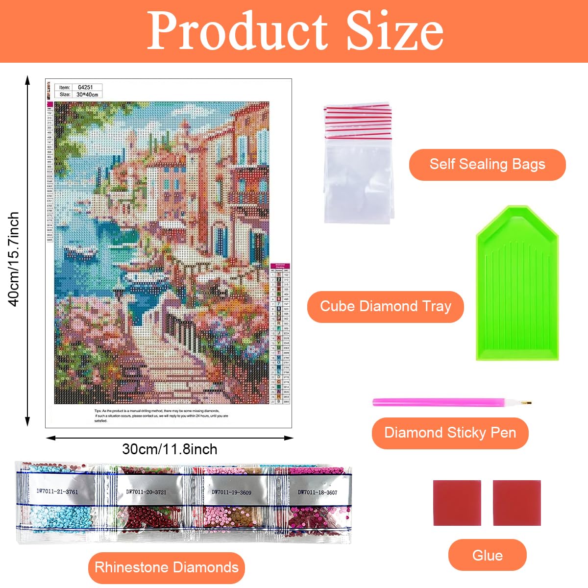 HASTHIP Diamond Painting Kit for Home Wall Decor with Full Drill Canvas 12x16 inch | DIY Gift