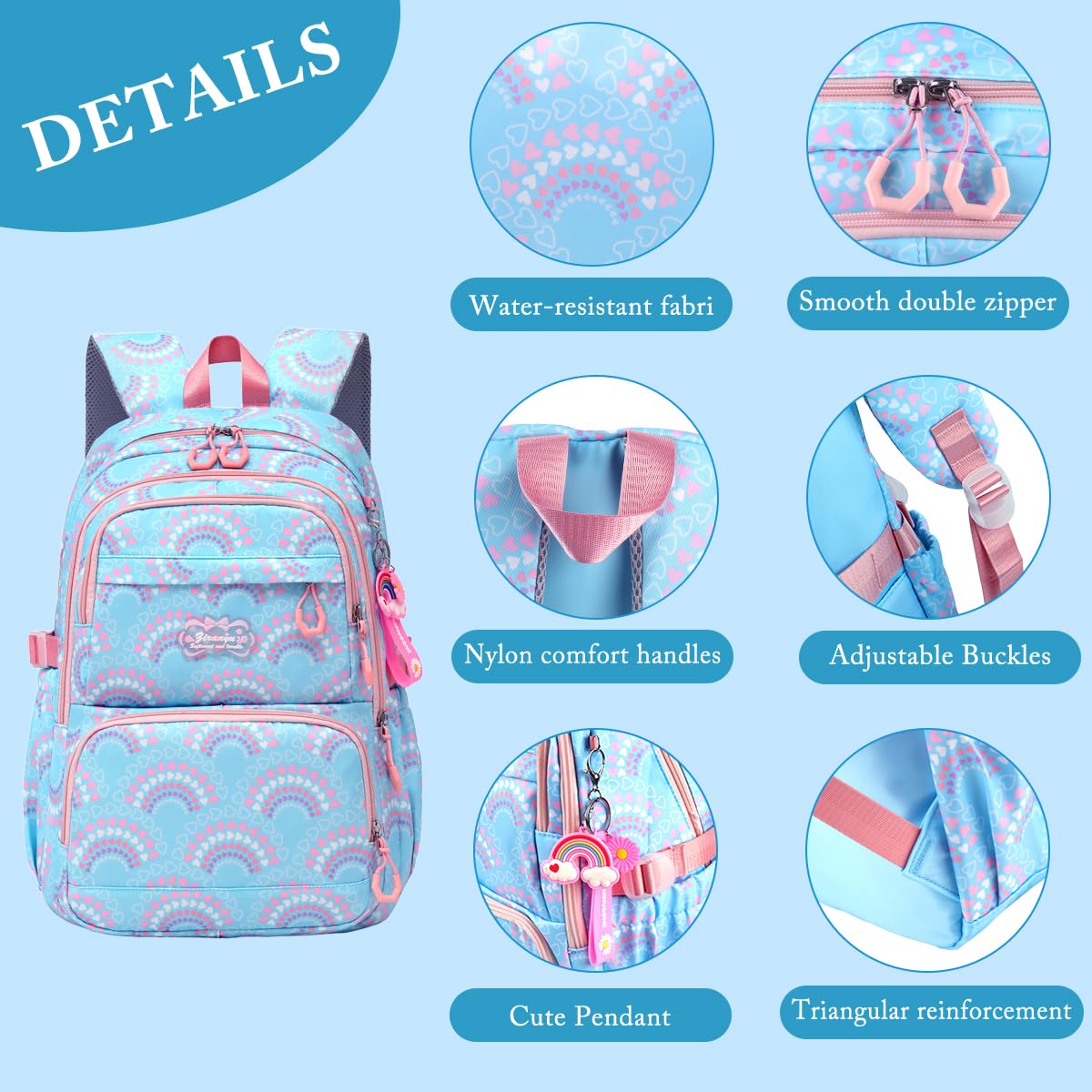 PALAY School Bag for Women featuring Multi Layer Storage and Waterproof Oxford Fabric | Casual Travel Set