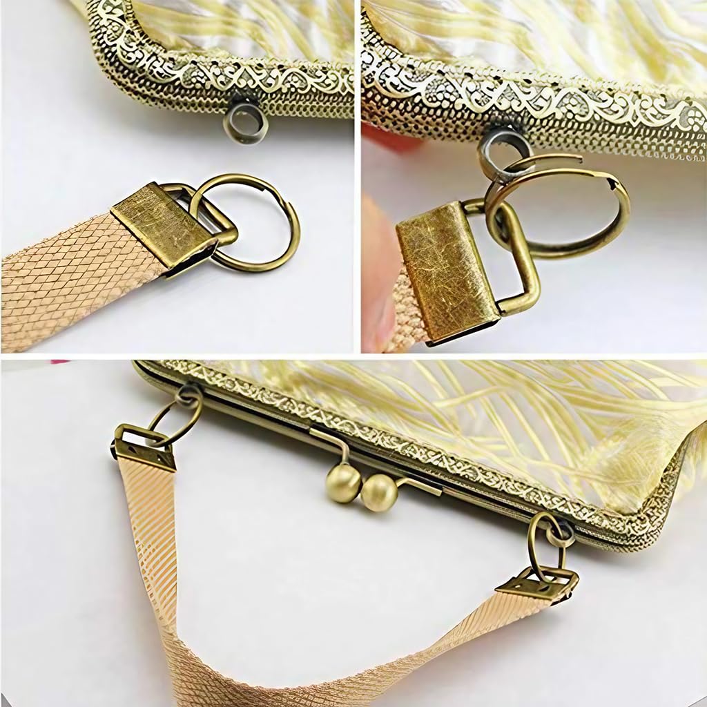 HASTHIP Key Fob Hardware for Wristlets with 30 Sets and 1 Key Fob Glass Running Pliers | 3 Colors