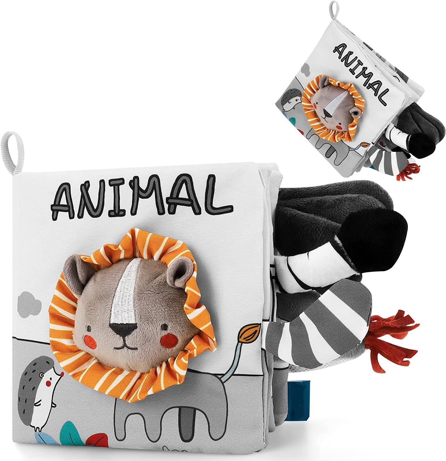 SNOWIE SOFT Baby Cloth Book for Early Learning featuring 3D Animal Tails | BPA‑Free Toy