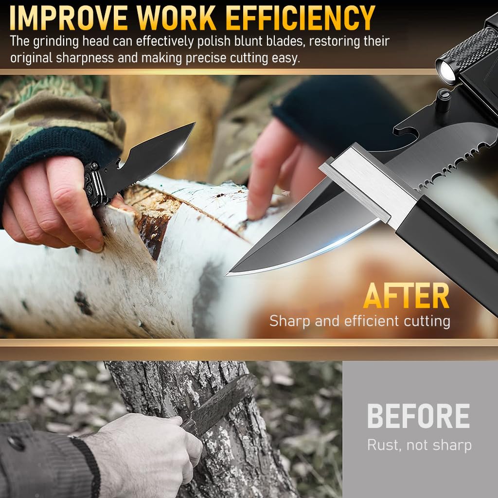 Serplex Garden Tool Sharpener for Pruners and Scissors 4.3 in Portable Tungsten Steel | Easy Handheld Cutter Sharpener