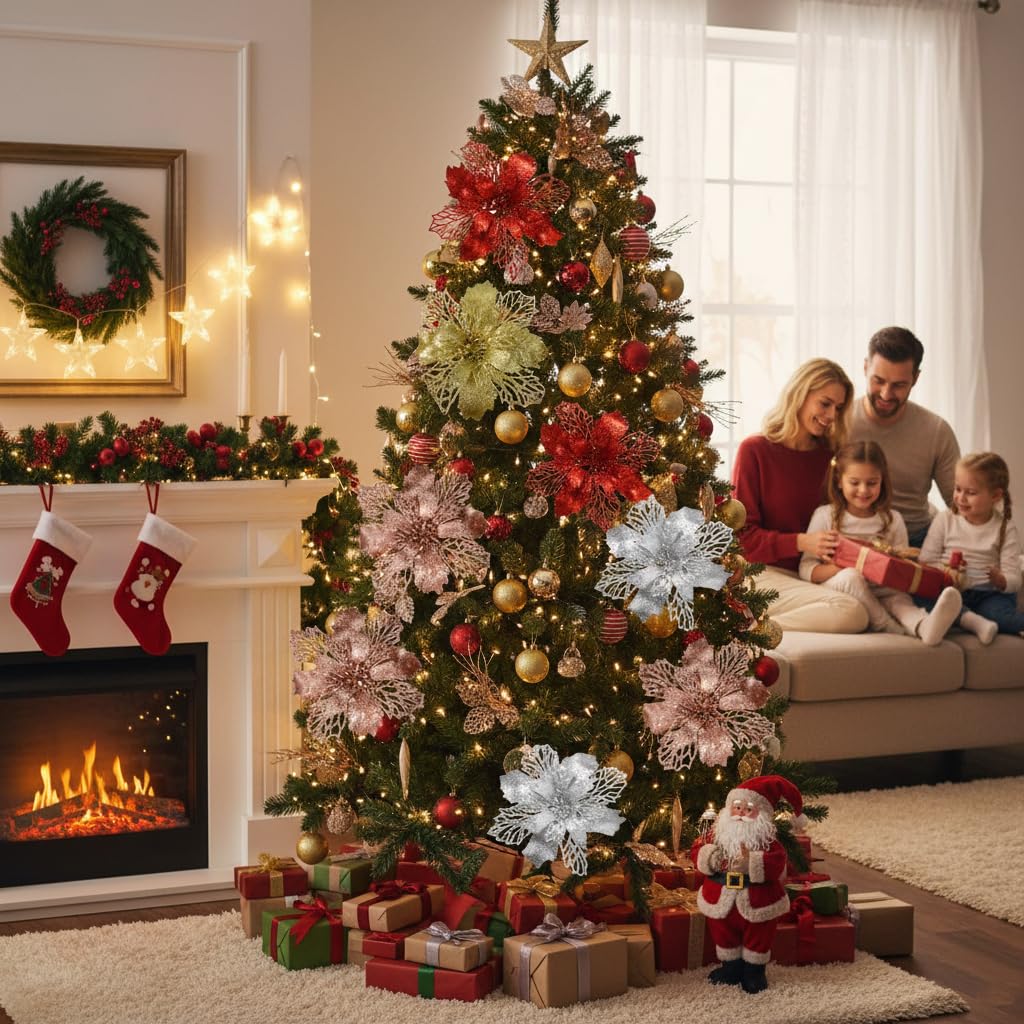 HASTHIP DIY Diamond Painting Christmas Ornaments 10pcs for Festive Tree Decor | Family Craft Kit