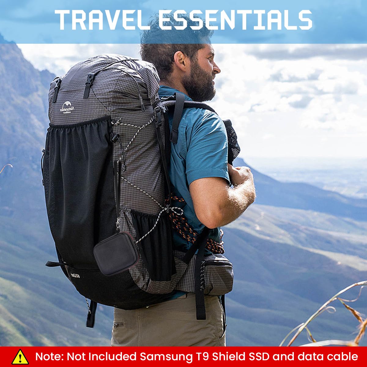 Zeitel Hard Carrying Case for Samsung T9 Portable SSD with EVA Lining and Handstrap | 3PCS Black