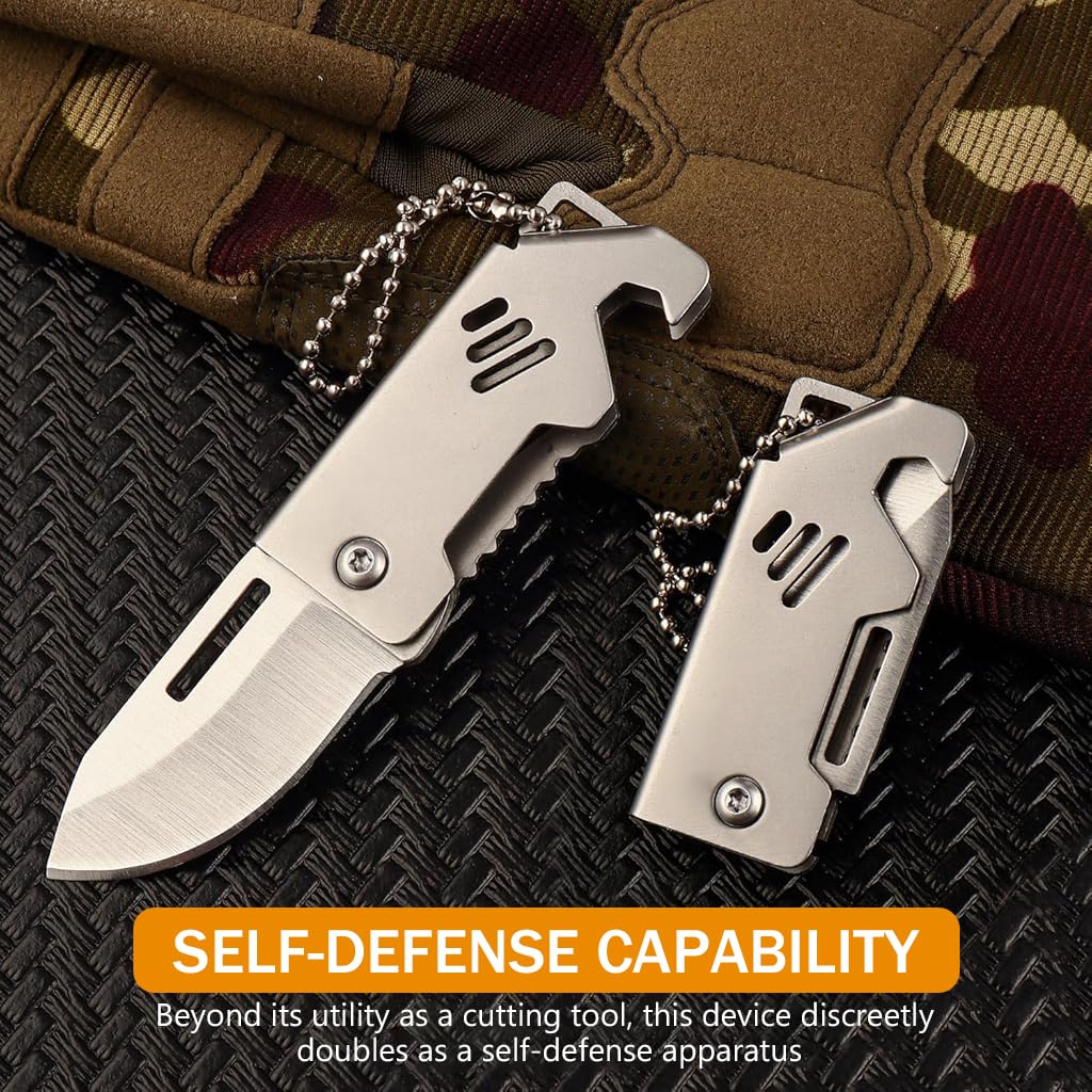 Optifit Box Cutters for Daily Use with Chain Loop and Ergonomic Grip | 4PCS Stainless Steel