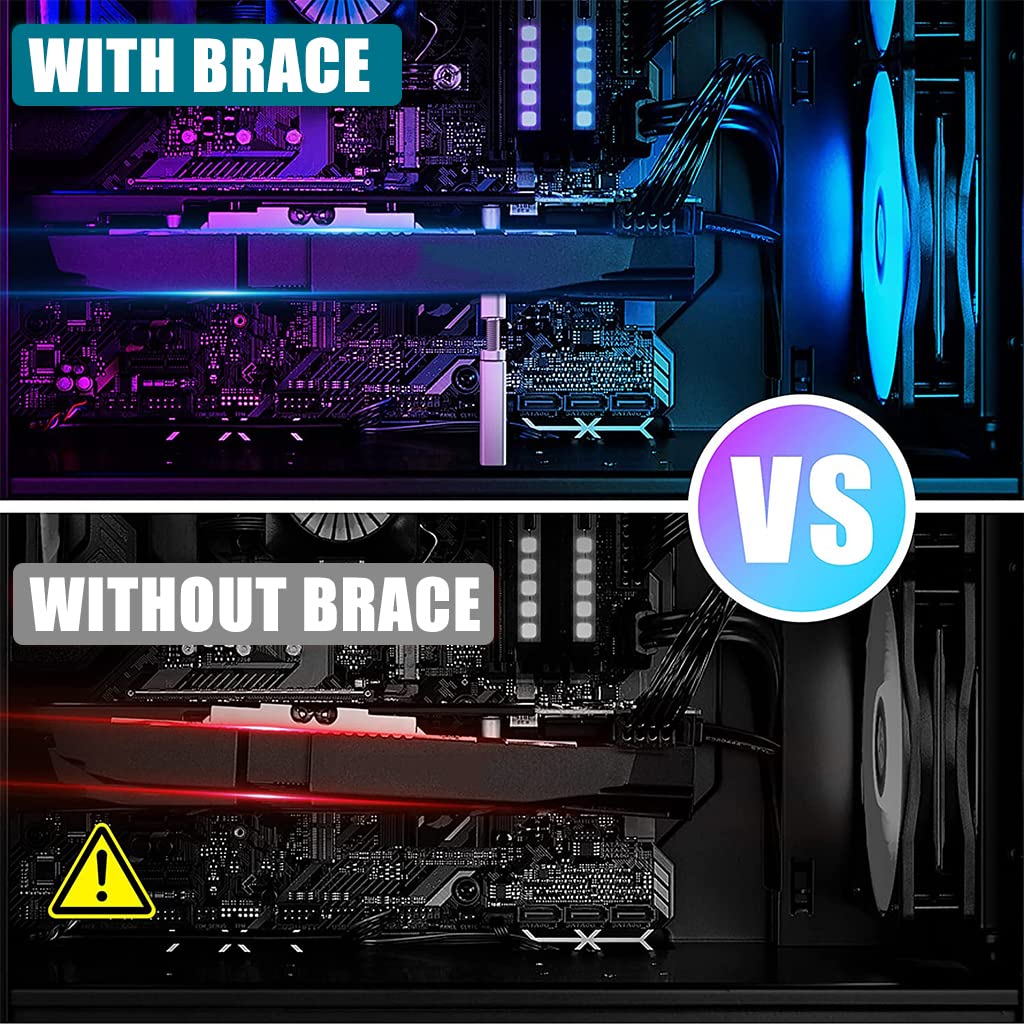 HASTHIP Graphics Card Bracket for Desktop PC with Screw Adjustment and Hidden Magnet Base | All Aluminum GPU Support Stand