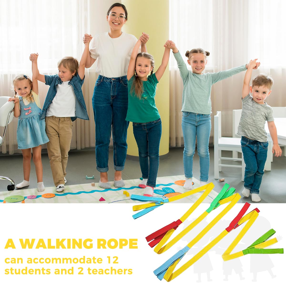 SNOWIE SOFT Preschool Walking Rope with Handles for Children Safety and Group Walks