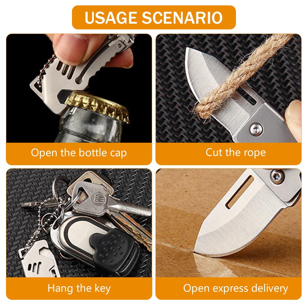 Optifit Box Cutters for Daily Use with Chain Loop and Ergonomic Grip | 4PCS Stainless Steel